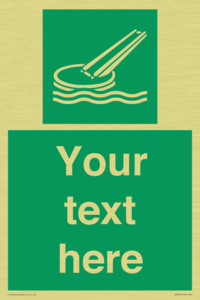 Custom sign safe condition Marine evacuation slide